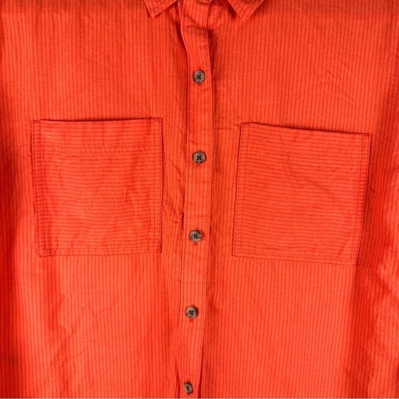 Marmot Orange Short Sleeve Button Front Shirt Size Medium - Picture 2 of 7